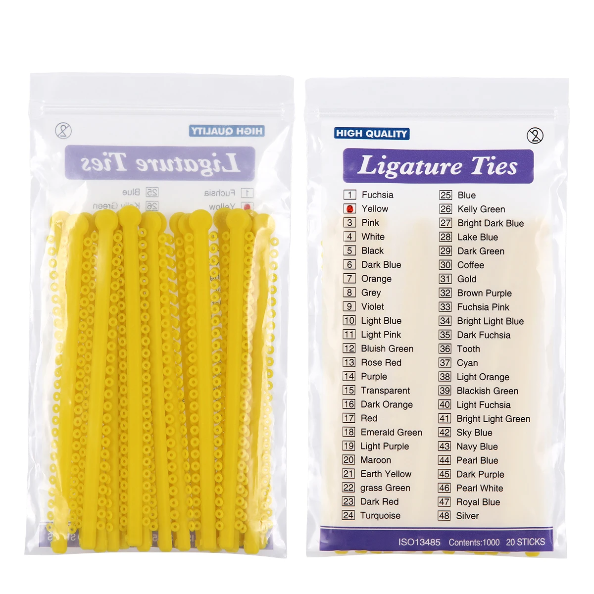 Vibrant Multi-Color Dental Orthodontic Elastic Ligature Ties – Bulk Pack of 1000