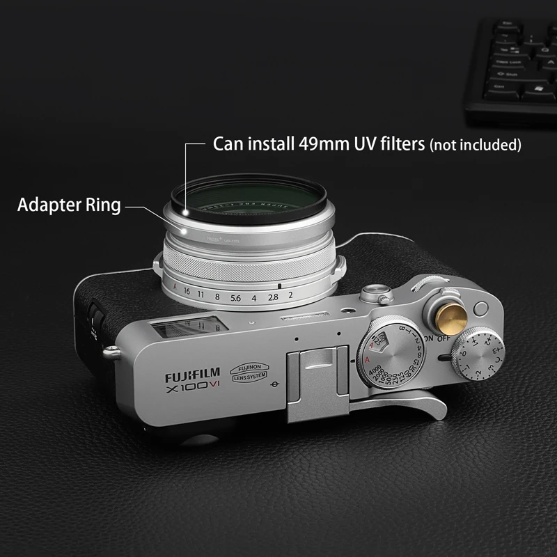 Haoge 49mm Lens Filter Adapter Ring for Fujifilm X100VI