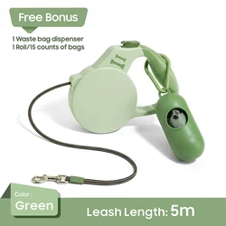 Retractable Pet Leash with Built - In Poop Bag Dispenser (Leash Length 5m)