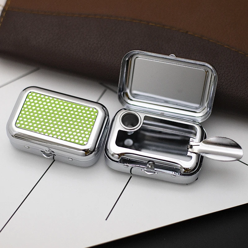Portable ashtray Mini Portable Pocket Ashtray Creative Personalized Trendy Fashionable Outdoor Travel Carry-On Lid Ashtray