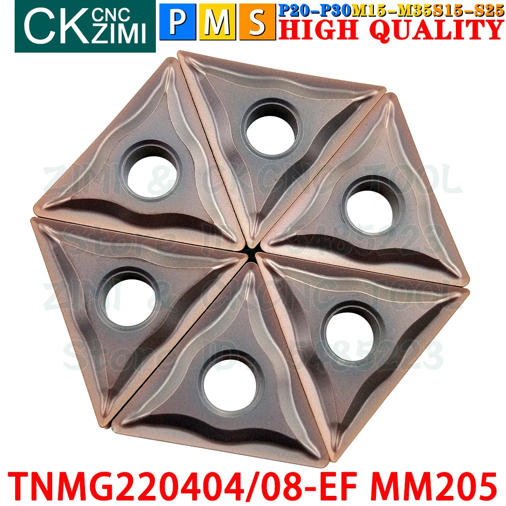 

TNMG220404-EF MM205 TNMG220408-EF MM205 Carbide Inserts External Turning Inserts Tools TNMG CNC metal lathe Turning cutter tools