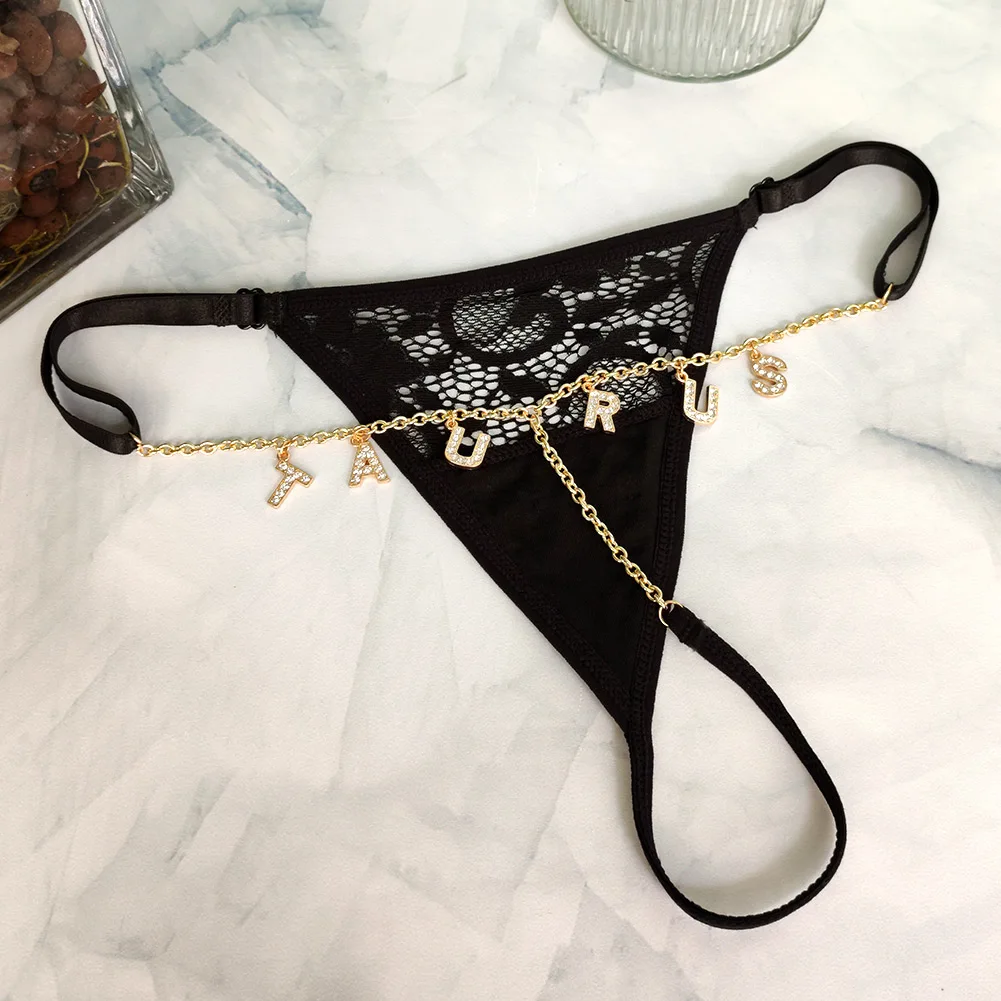 Sexy Waist Body Chain for Women Custom Name Pendant Jewelry Gold Silver Color Body Chain Personalized Chain Lace Bikini Thong