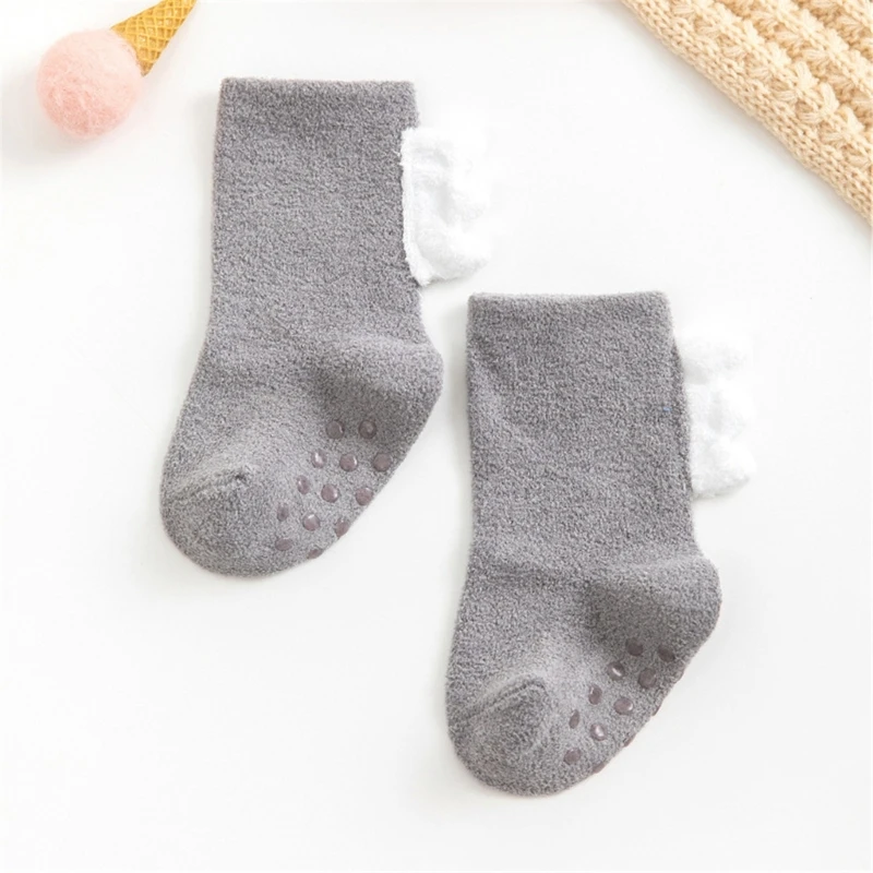 Winter Baby Socks Floor Socks Dinosaur Pattern Thickened Warm for Warmth Indoor Tube