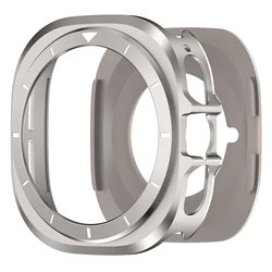 Premium Full Coverage Metal Protective Case for Smartwatch - 47mm Shell Accessory (Titanium White)