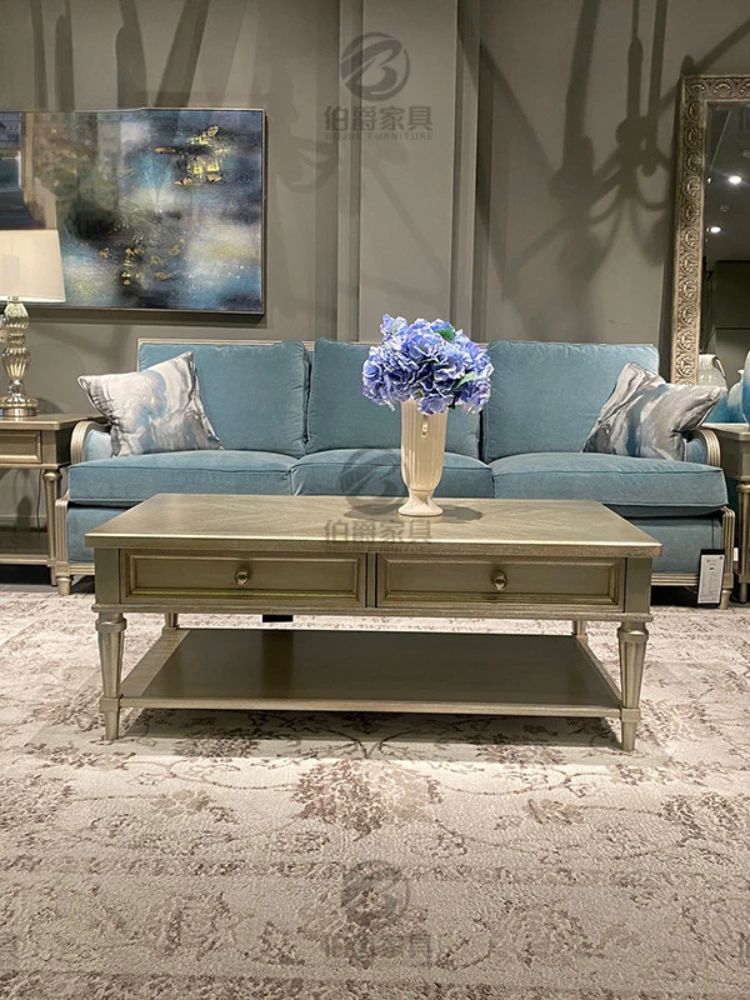 

Американсветильник роскошный прямоугольный журнальный столик цвета шампанского из массива дерева