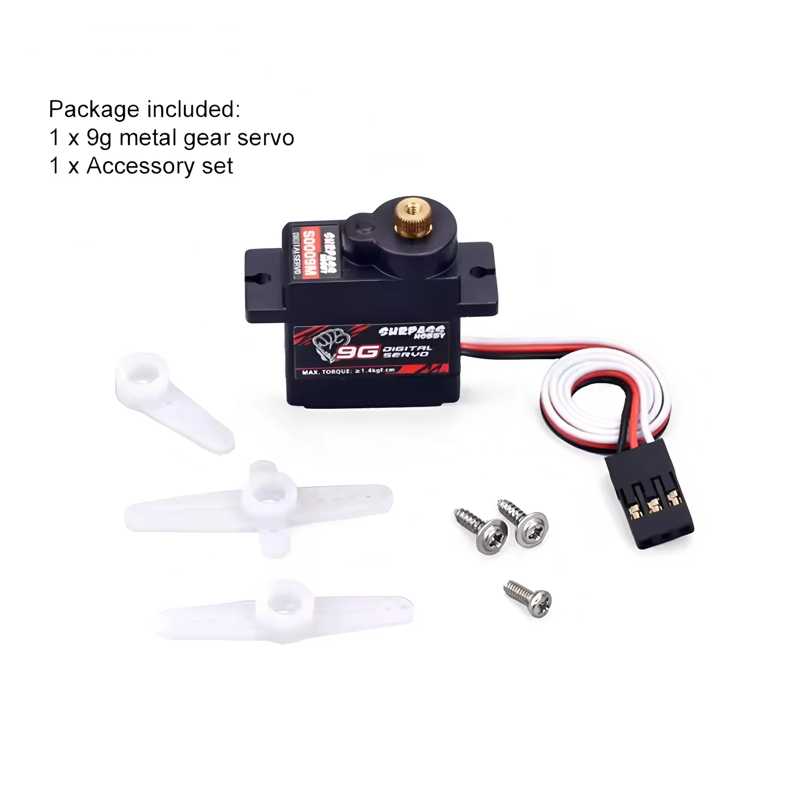 Servos métal 9g 17g 25g pour avion RC hélicoptère - Lot 1/2/4 pièces