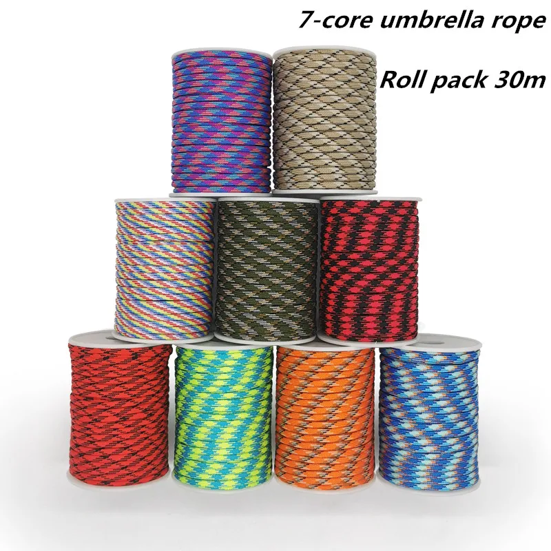 

30M 550 Military Standard 7-Core Paracord Rope 4mm Outdoor Parachute Cord Survival Umbrella Tent Lanyard Strap