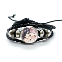 Anime DARLING in the FRANXX Zero Two 02 Sexy Girl Figure Fashion Print Glass Dome Women Men Leather Bracelets Gift 2