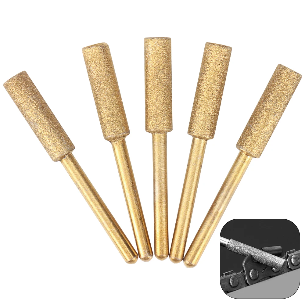 5/12 stücke Diamant Beschichtet Zylindrischen Grat 4,0mm 4,8mm Kettensäge Spitzer Stein Datei Kettensäge Schärfen Carving schleifen Schleif – Detail 9