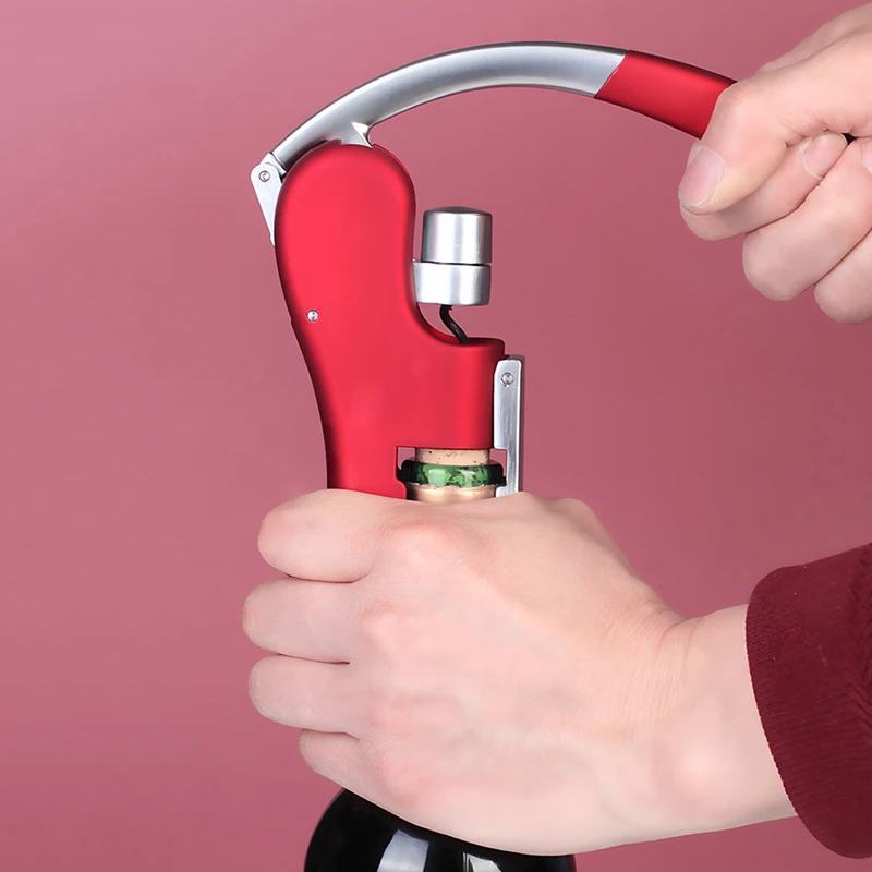 Abridor de Garrafa de Vinho Tinto Doméstico Criativo Multifuncional para Abrir e Pressionar Vinho Acessórios para Bar e Festas