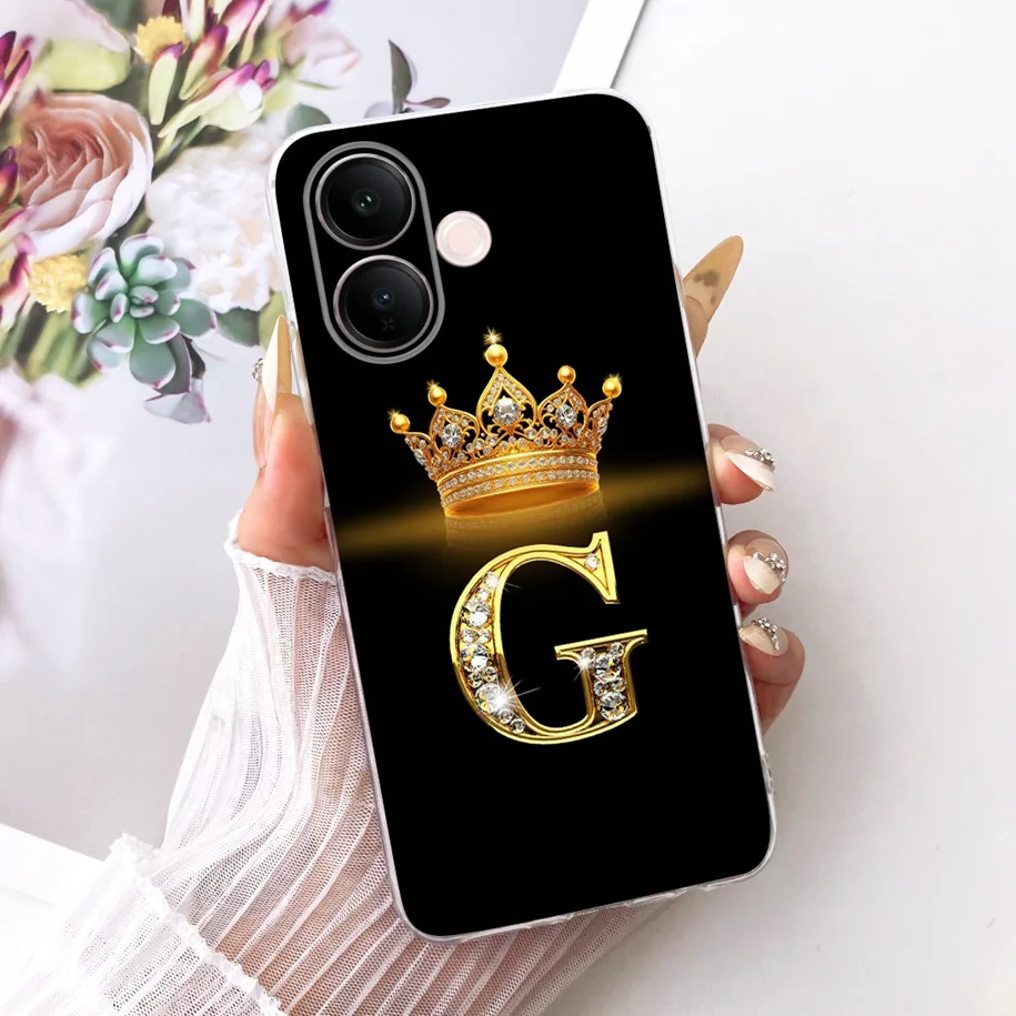 Cute Letters Crown Soft Slim Silicone Back Cover Case - Enhanced Protection with Stylish Design
