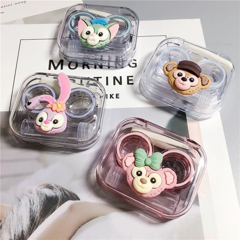 New Disney Contact Lens Case Cartoon Kawaii StellaLou Portable Nearsighted Lens Case Girl Travel Gifts