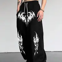 Pantalon de jogging de sport décontracté pour hommes, style gothique foncé, tendance, long, jambes larges, vêtements pour hommes, baggy 1