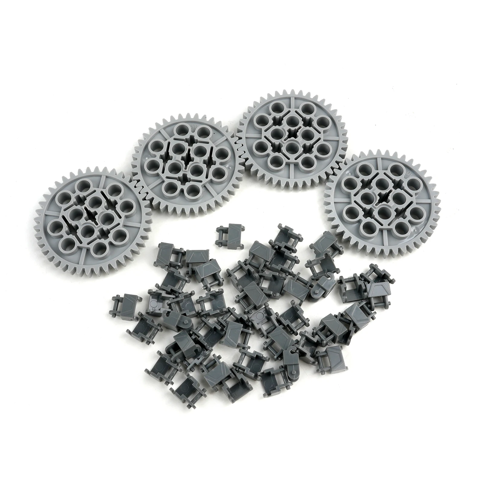 Technical Building Blocks Parts Small Chain + Wheels Gears Track Axle Set Medium Size Chain Gear Crawler Bricks Model DIY Toys