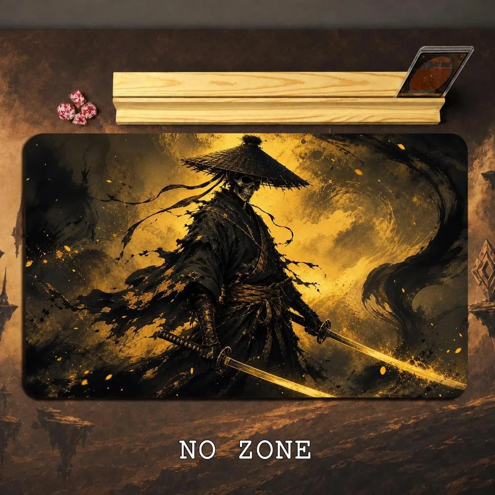 Shadow Samurai Gothic Gaming Playmat – Dark Fantasy Desk Accessory
