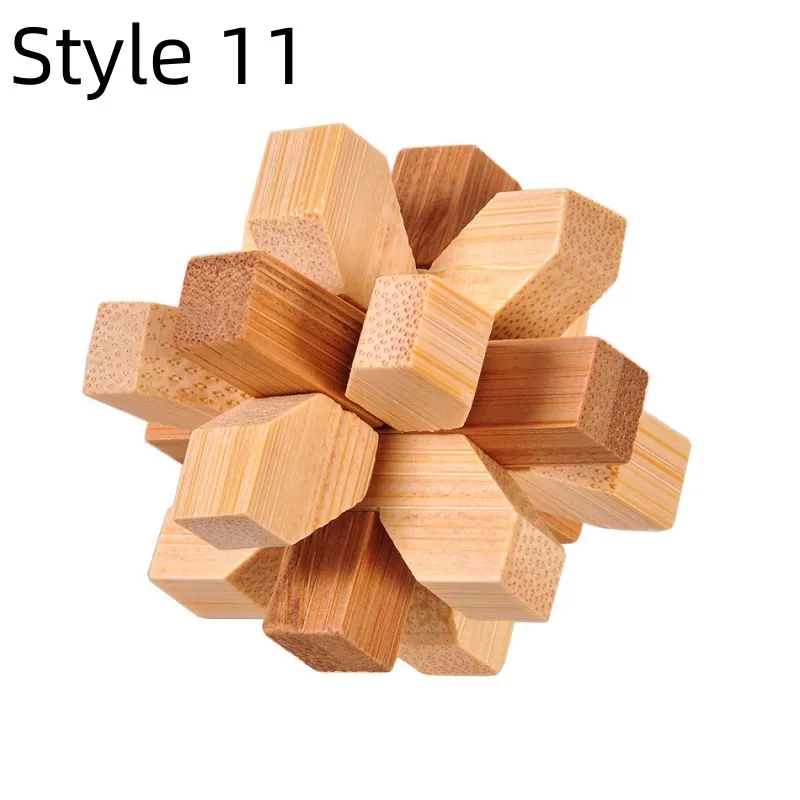 Wooden Kong Ming IQ Brain Teaser Educational 3D Puzzle Toy