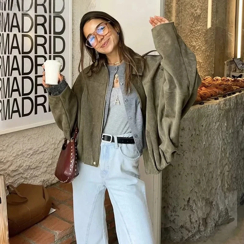 Color Suede blouson-25SS- - グリーン Color Suede blouson-25SS- - グリーン | harapeco Store