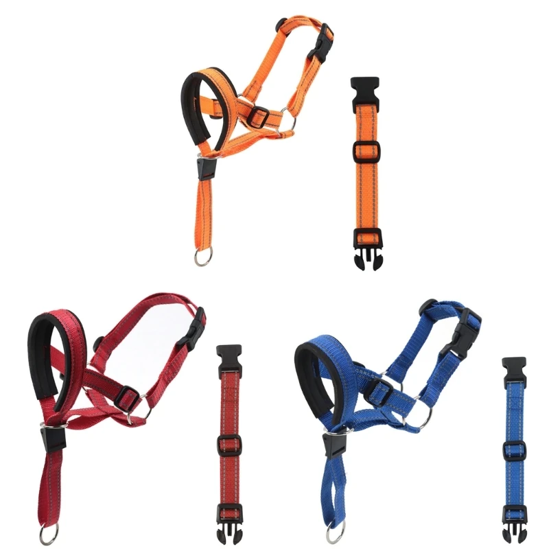 

M5TF Dog Mouth Guard for Medium Large Secure Halter Anti-Biting Nylon Strap Anti-Chewing Adjustable Dog Muzzle