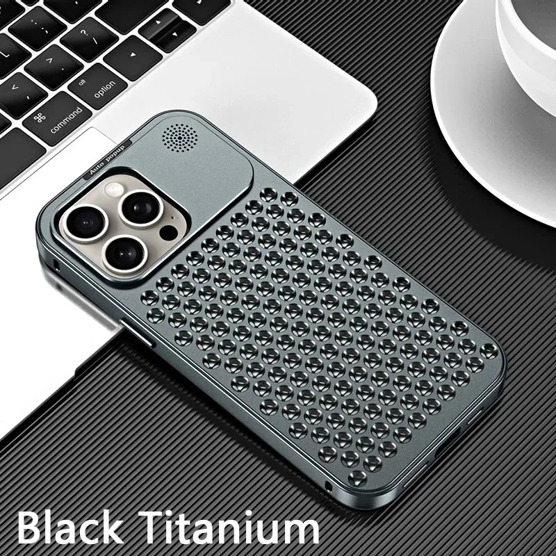 High Quality perfume removable aluminum metal case Iphone 12 13 14 15 Pro Max 15 Plus cooling case Cooling case