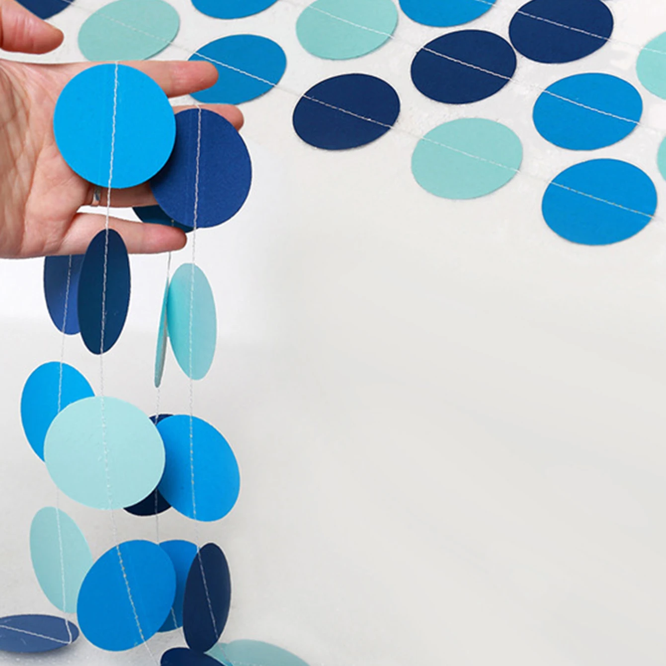 4M Blue Ocean Series Circle Flag Pulling Party Background Pendant Decoration party decorations