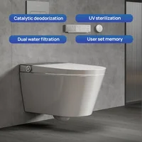 YYHC-Wall Hung Mounted Smart Toilet External Remote Button ECO Flush Siphon Flushing Toilet Wiht Concealed Toilet Tank 2