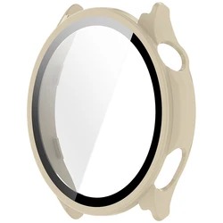 OnePlus Watch Lite Protective Glass Case - Durable Smartwatch Bumper Cover for Oppo Watch S (Ivory)