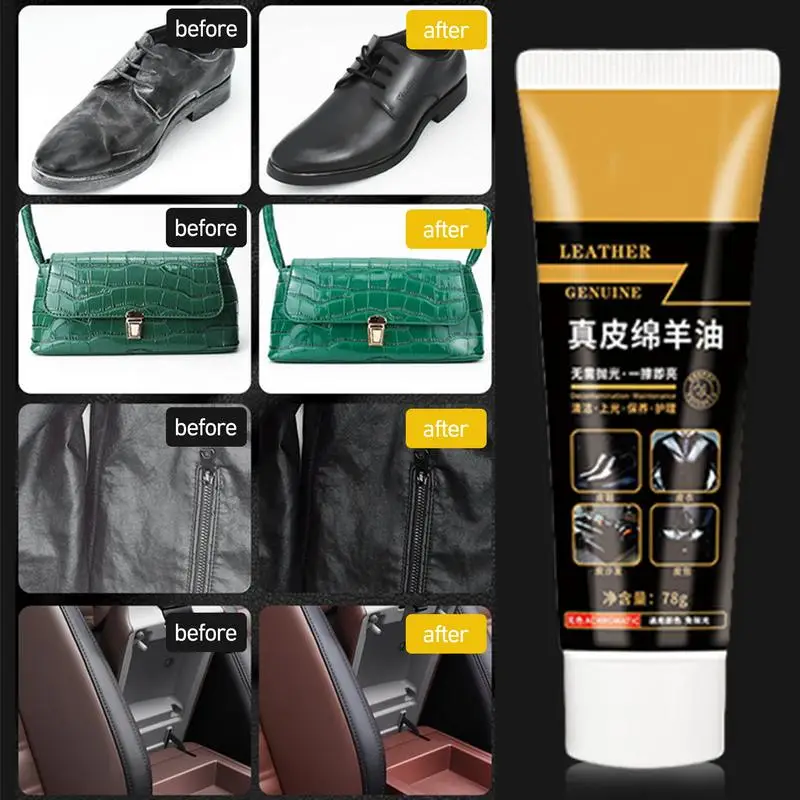 Leather Conditioning Oil Waterproof Leather Repair Cream Leather Sheep Oil Leather Cleaner Scratch Repair for Bags Jackets images - 6