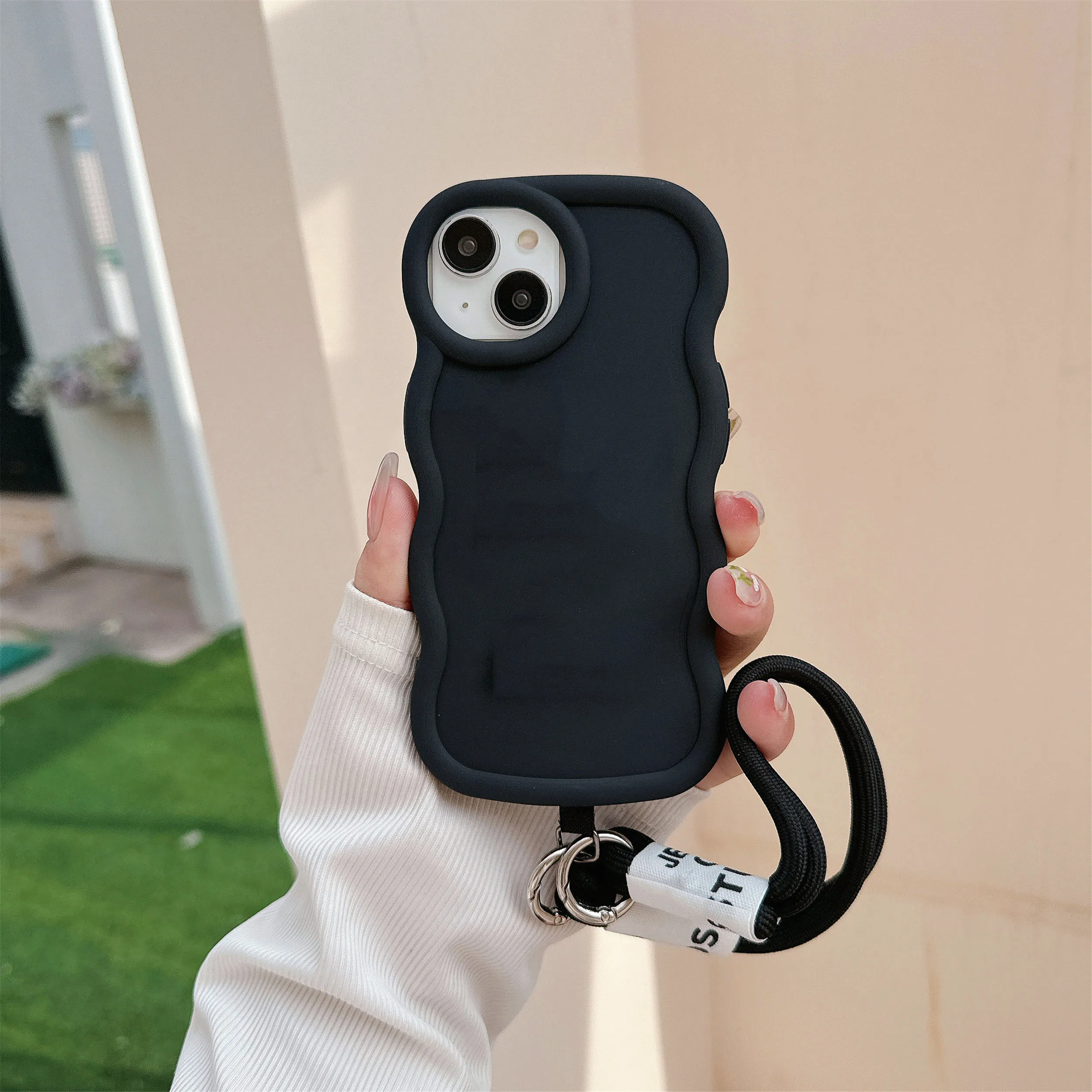 Cute 3D Candy Color Wave Silicone Hand Strap Case - Shockproof Bumper Cover