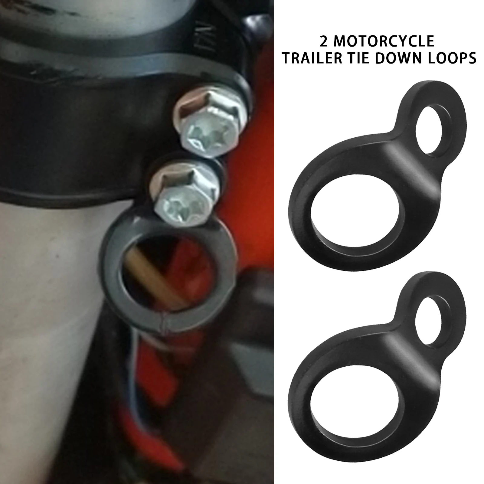 2 Pcs Tie Down Strap Rings for Motorcycle Dirt Bike ATV UTV Stainless Steel