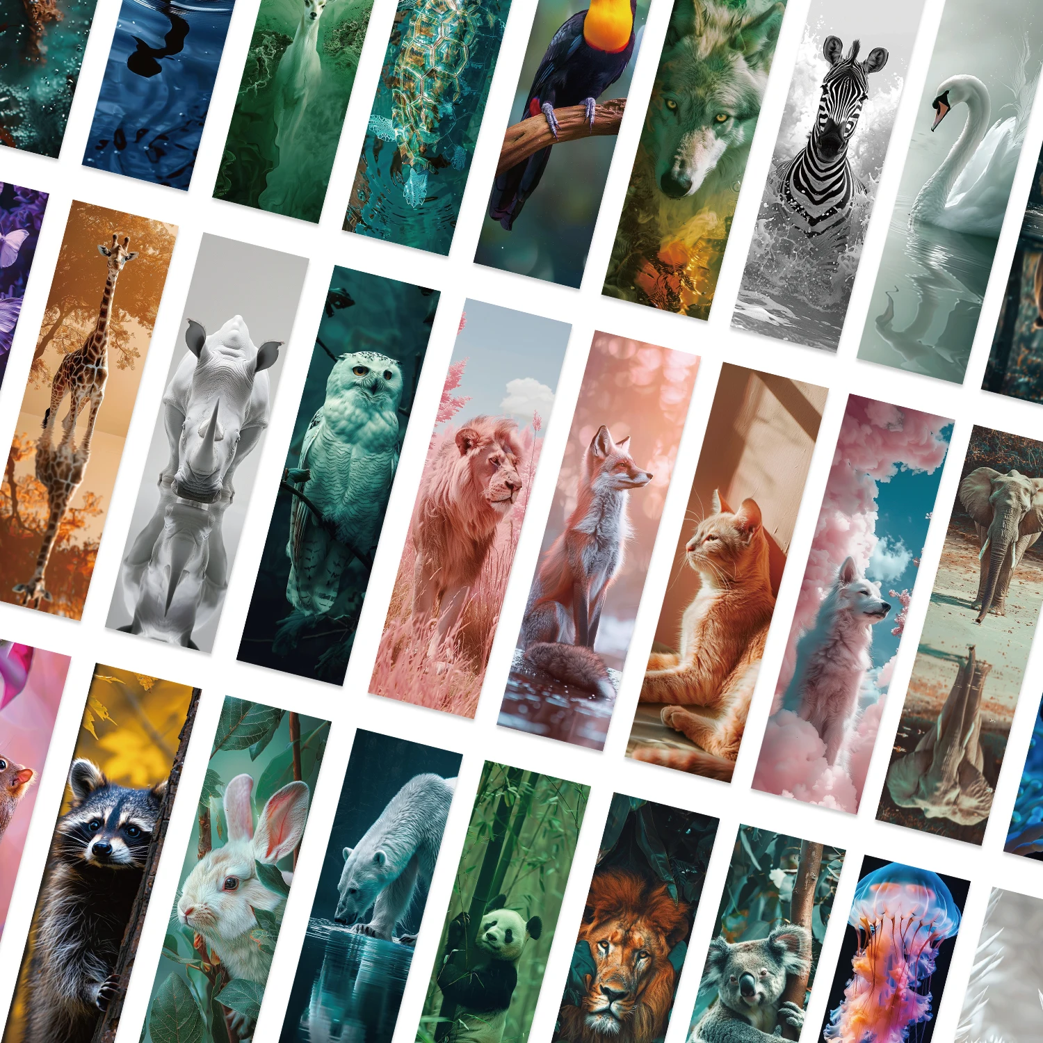 혼합 동물 고양이 토끼 책갈피, 창의적인 손 계정, DIY 장식, 문구류, 학생 사무용품, 30 개