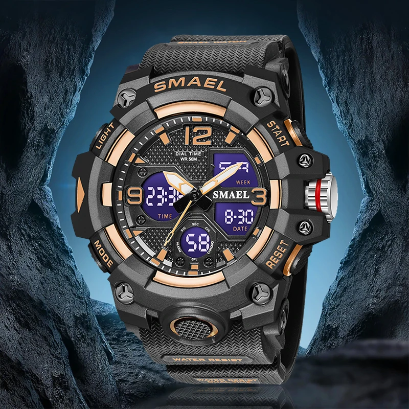 Часы мужские цифровые водонепроницаемые со светодиодный светкой в стиле