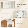 White Vanity Set, Makeup Vanity with 10 LED Lights, 8 Metal Sliding Drawers & 2 Cabinets ,58.3" Vanity Desk with Mirror & Lights 4
