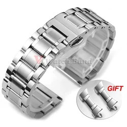 Universal Stainless Steel Hollow Curved End Watch Band with Butterfly Buckle - 18mm (Silver)