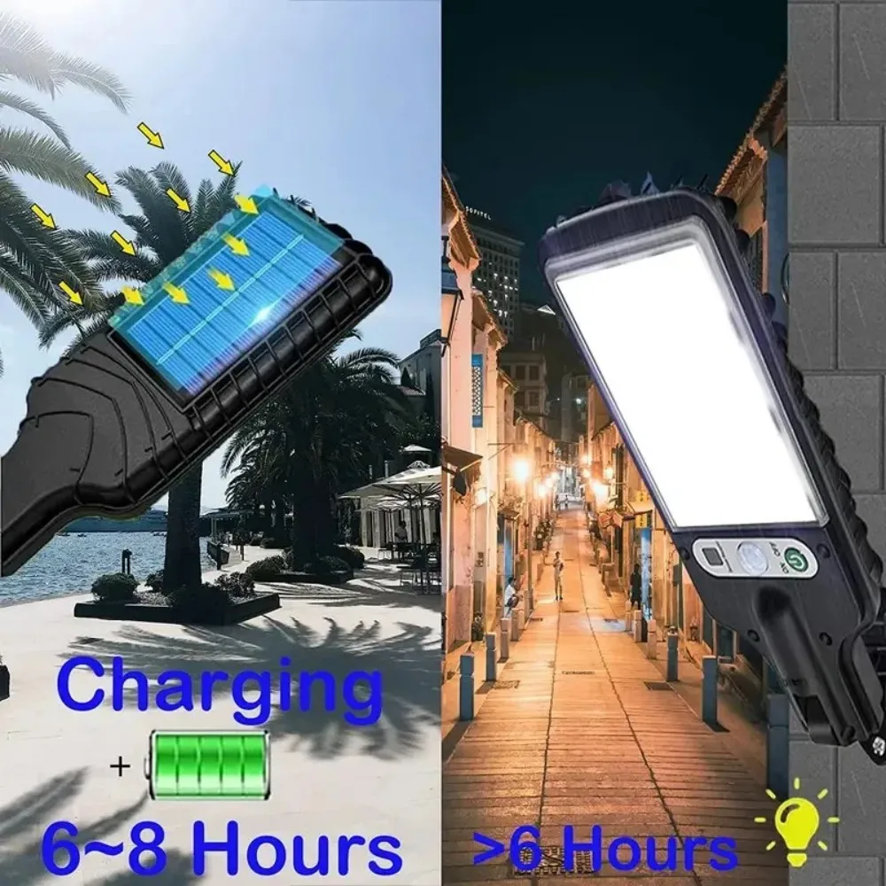 Solar Garden Lights 108/117COB Outdoor 3 Modes Waterproof Motion Sensor LED Wall Street Lamp