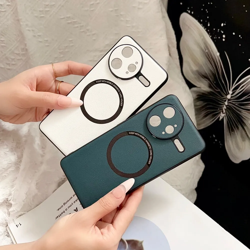 Luxury PU Leather Wireless Charging Protective Phone Case in Elegant Shell Design