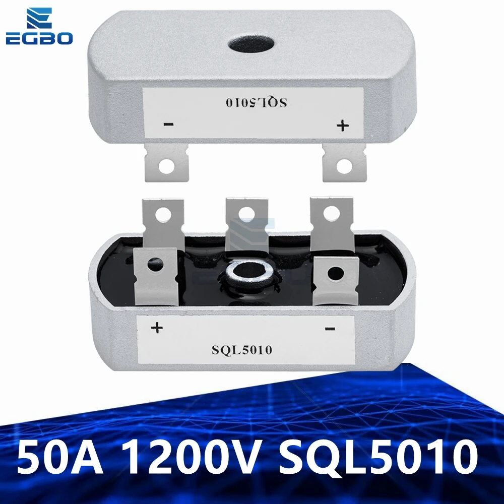 3 Phase Diode Bridge Rectifier 50A 1200V SQL5010 Aluminum Metal Case 50Amp SQL50A Module