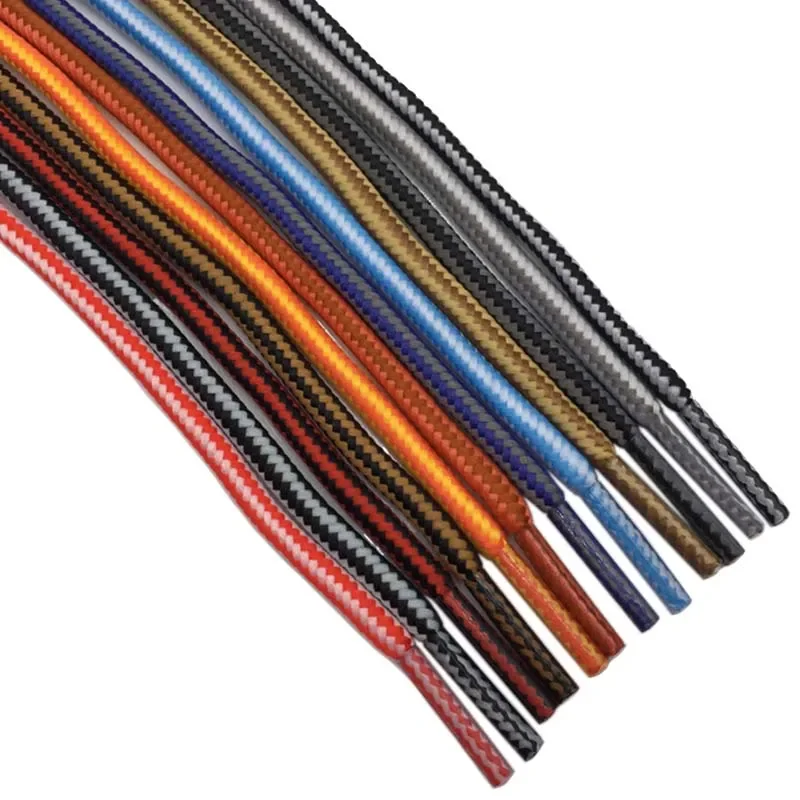 12 Colors Polyester Anti-skidding Outdoor Shoelaces 0.45cm Width Climbing Mountaineering Two Tone Shoestrings for Martin Boots