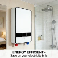 Chauffe-eau électrique instantané, petit, rapide, à température constante, idéal pour la douche domestique ou les locations. 1