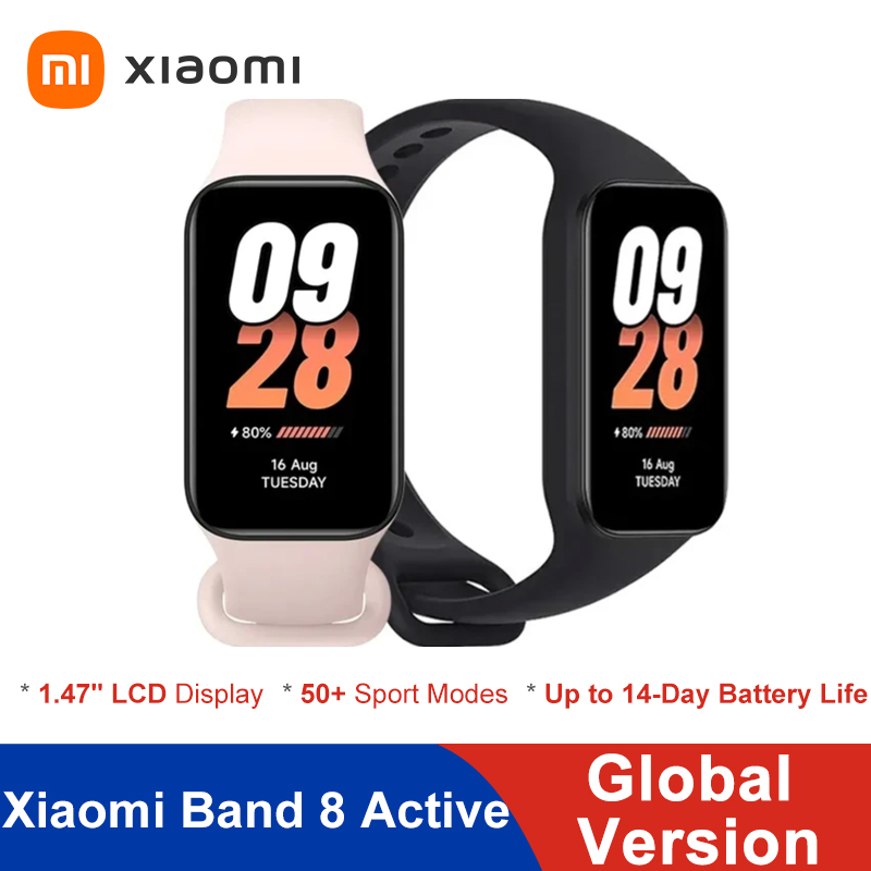 Global Version Xiaomi Smart Band 8 Active1.47" LCD Display Bluetooth 5ATM Waterproof Heart Rate Monitor 50+ Sport Modes