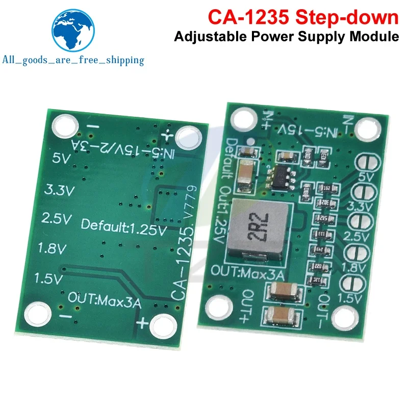 TZT 3A Einstellbares Leistungsmodul CA-1235 Buck-Leistungsmodul 1,25 V 1,5/1,8/2,5/3,3 V 5 V Ausgang 5-16 V Eingang Step-Down-Stromversorgung