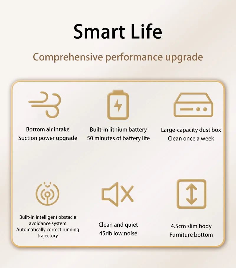 Lenovo 3-in-1 Intelligent Robot Vacuum Cleaner 6000Pa Strong Suction Sweep Mop Charge USB Laser Navigation Pet Hair Hard Floor