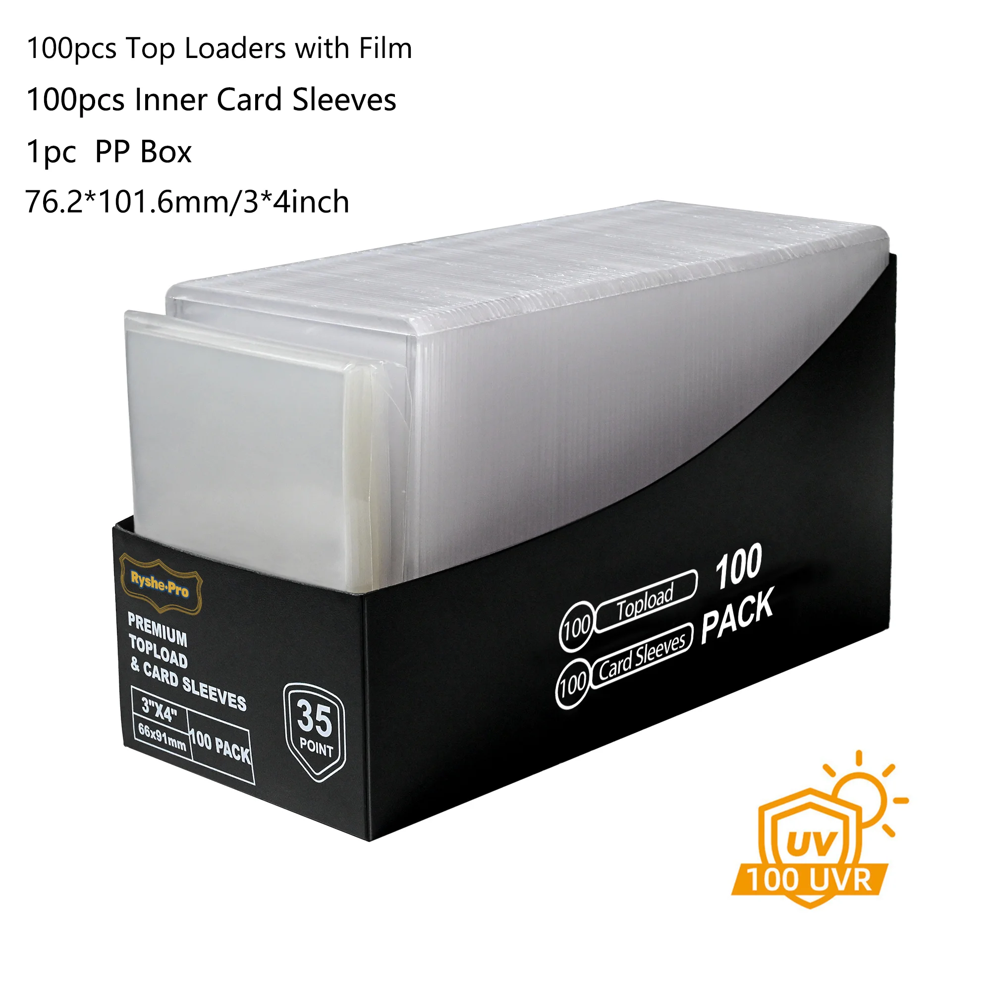 sports card sleeves and top loaders CBG Standard 3x4 Top Loaders Rigid Card Holders main image 1