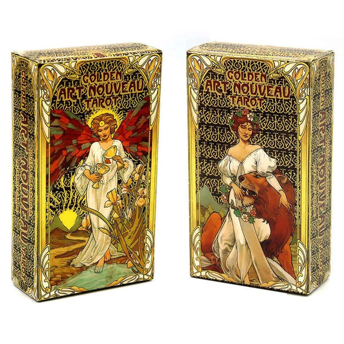 78pcs/set Golden Art Nouveau Tarot Cards, Family Party Playing Card Game