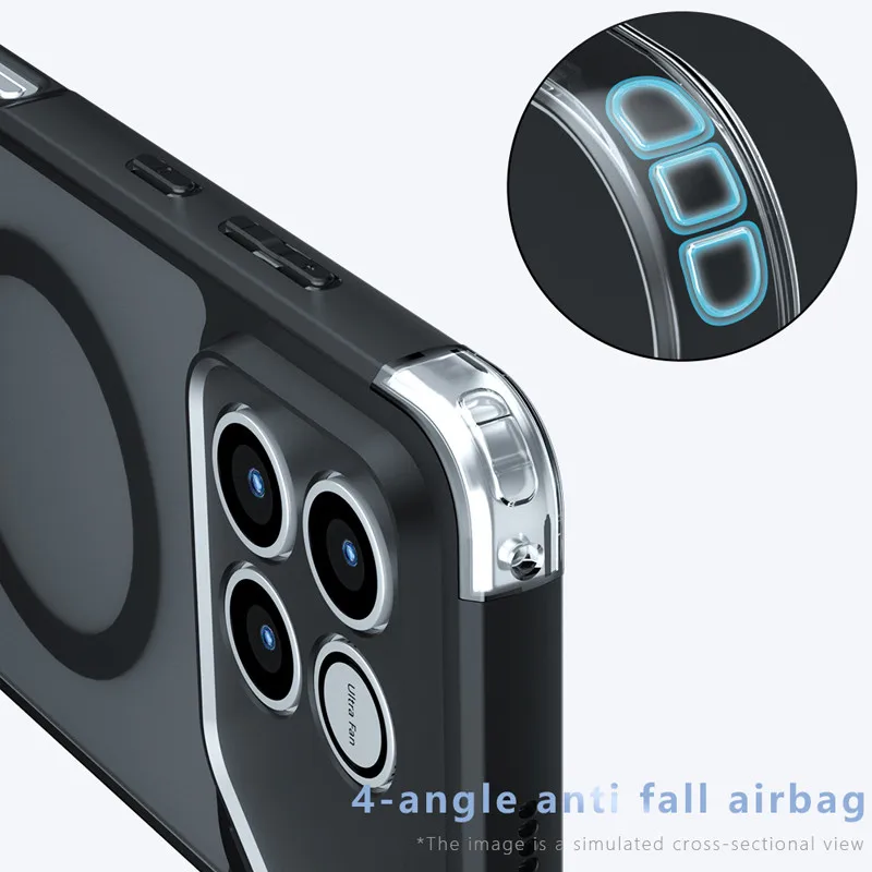 Enhanced Magnetic Case with Anti-Drop Airbags and Matte Skin-Feel Finish