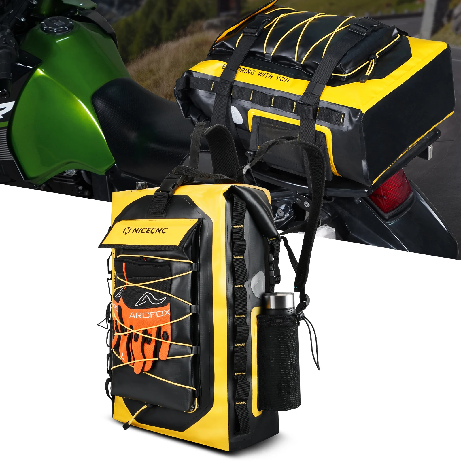 

Waterproof Rear Seat Motorcycle Bag for KTM Suzuki 40L Large Capacity Multifuntion Luggage Backpack Motorcross Tail Storage Bag