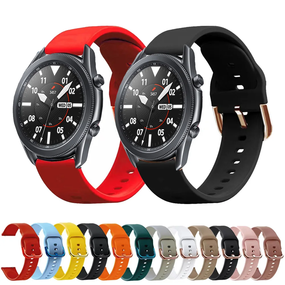 

Ремешок силиконовый для Samsung Galaxy Watch 3 45 мм 41 мм, сменный спортивный браслет для Galaxy 42 мм 46 мм/Gear S3 S2 Band, 20 мм 22 мм