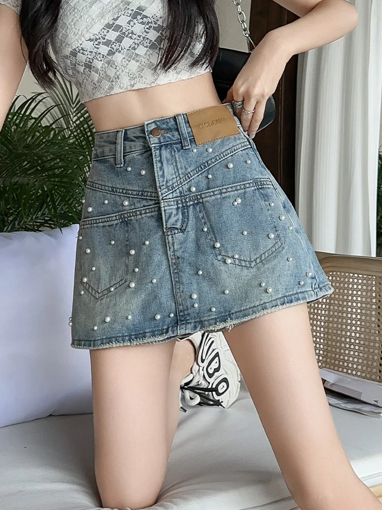 

Женские свободные брюки с жемчугом, весна-лето 2024