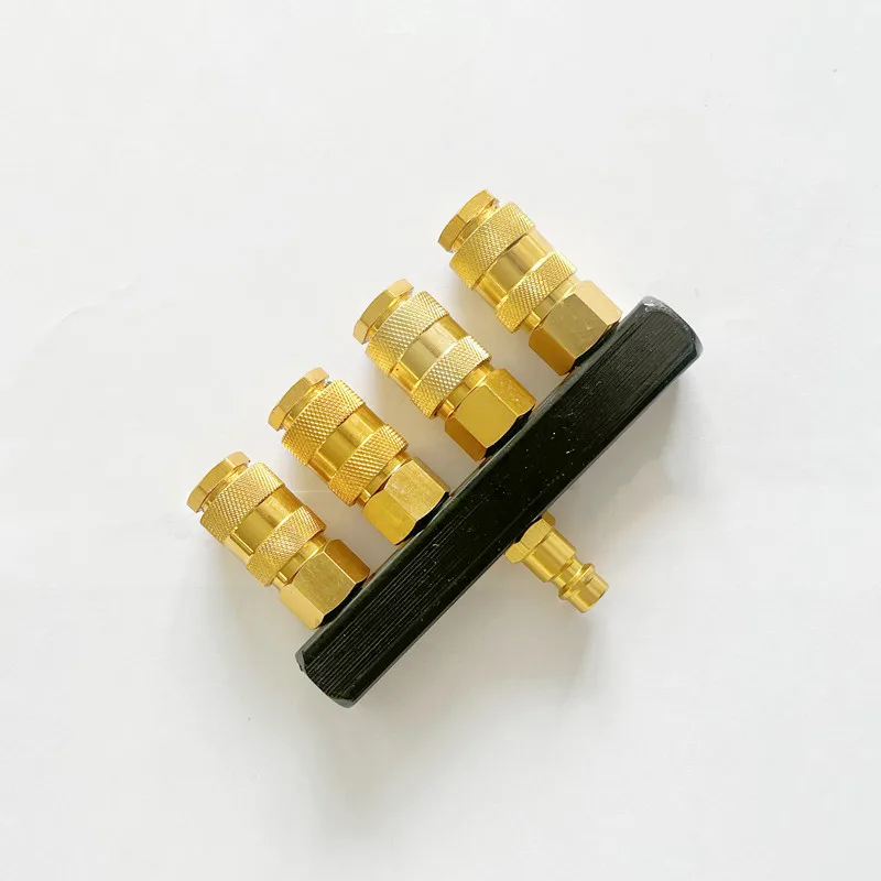 1/4'' European Type 4 Way Air Quick Connector Pneumatic Hose Coupler Aluminum Material Air Compressor Part Air Tool