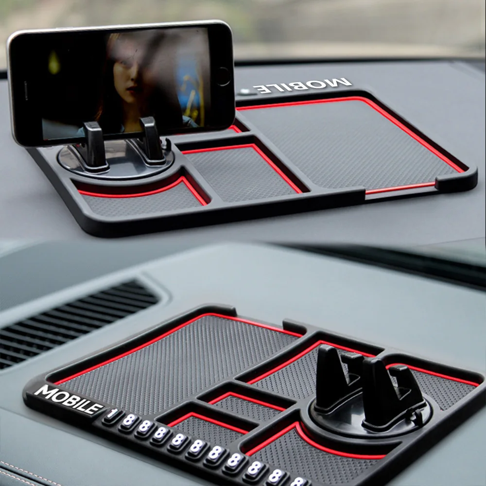 Silicone Car Anti-Slip Mat Auto Phone Holder Sticky Anti Slide Dash Phone Mount Parking Number Card Car Pad Mat car non slip mat dash phone holder