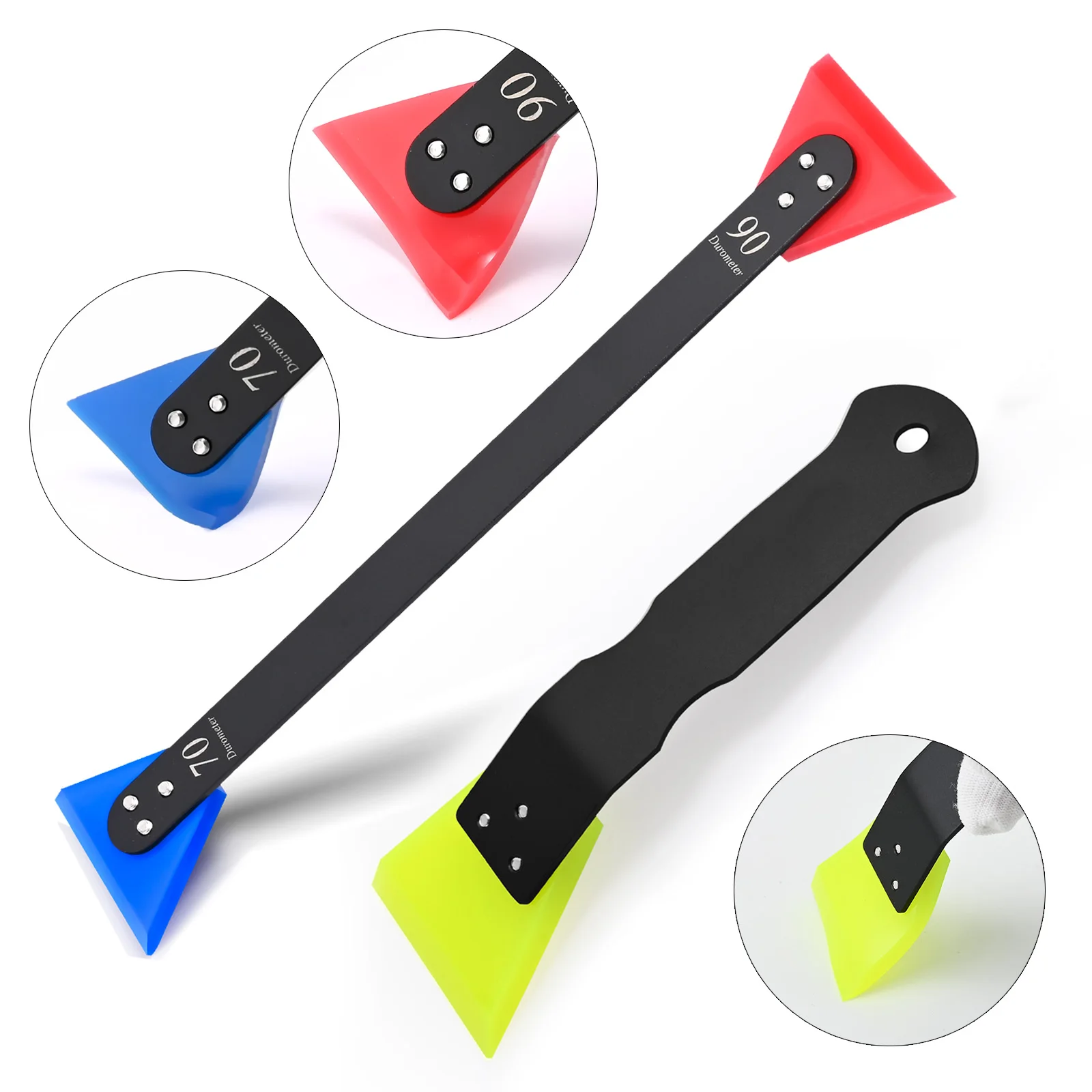 FOSHIO Handle Squeegee with Soft Rubber Blade Carbon Fiber Vinyl